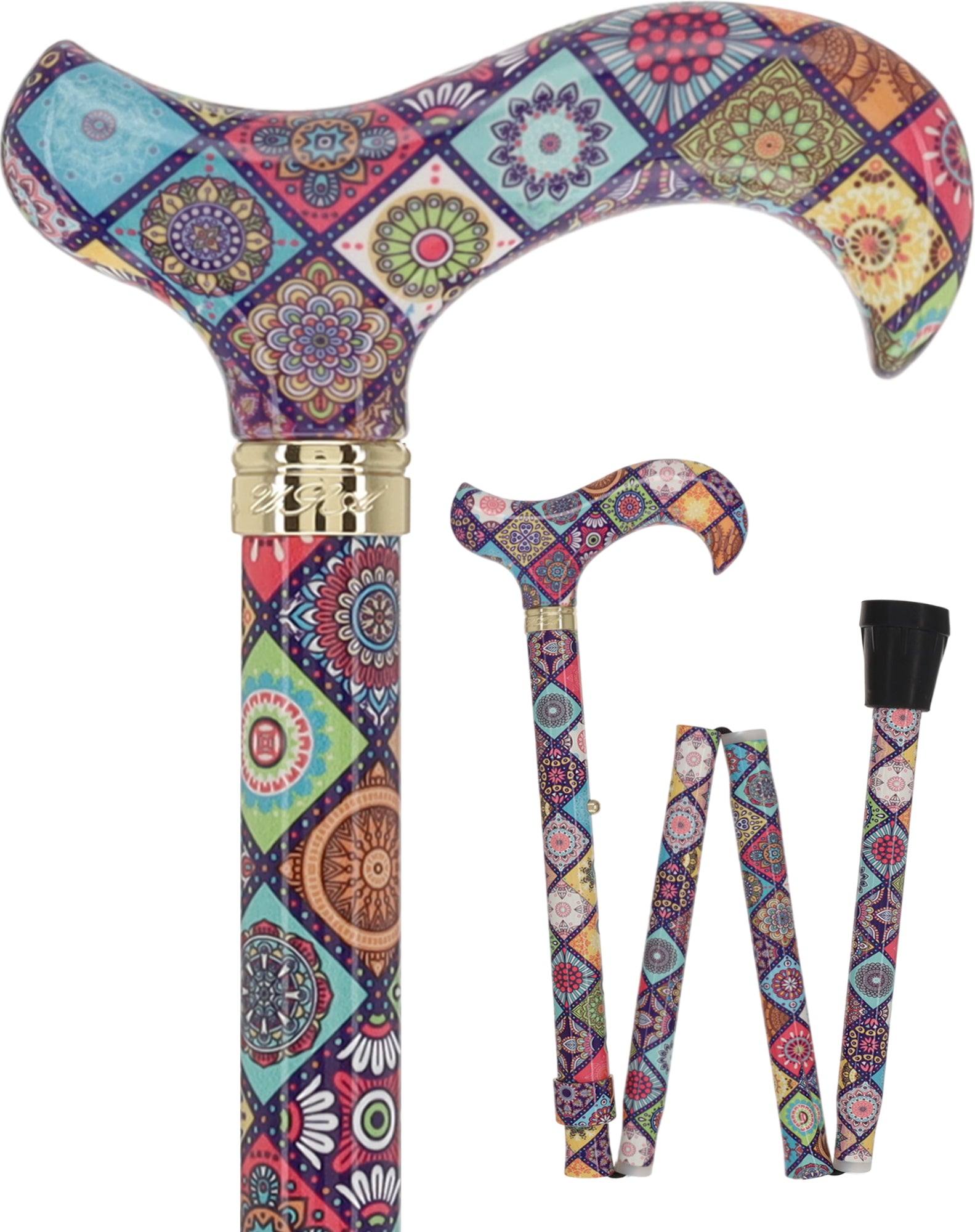 Designer Chic FashionStix Colorful Collage, Patterned Handle