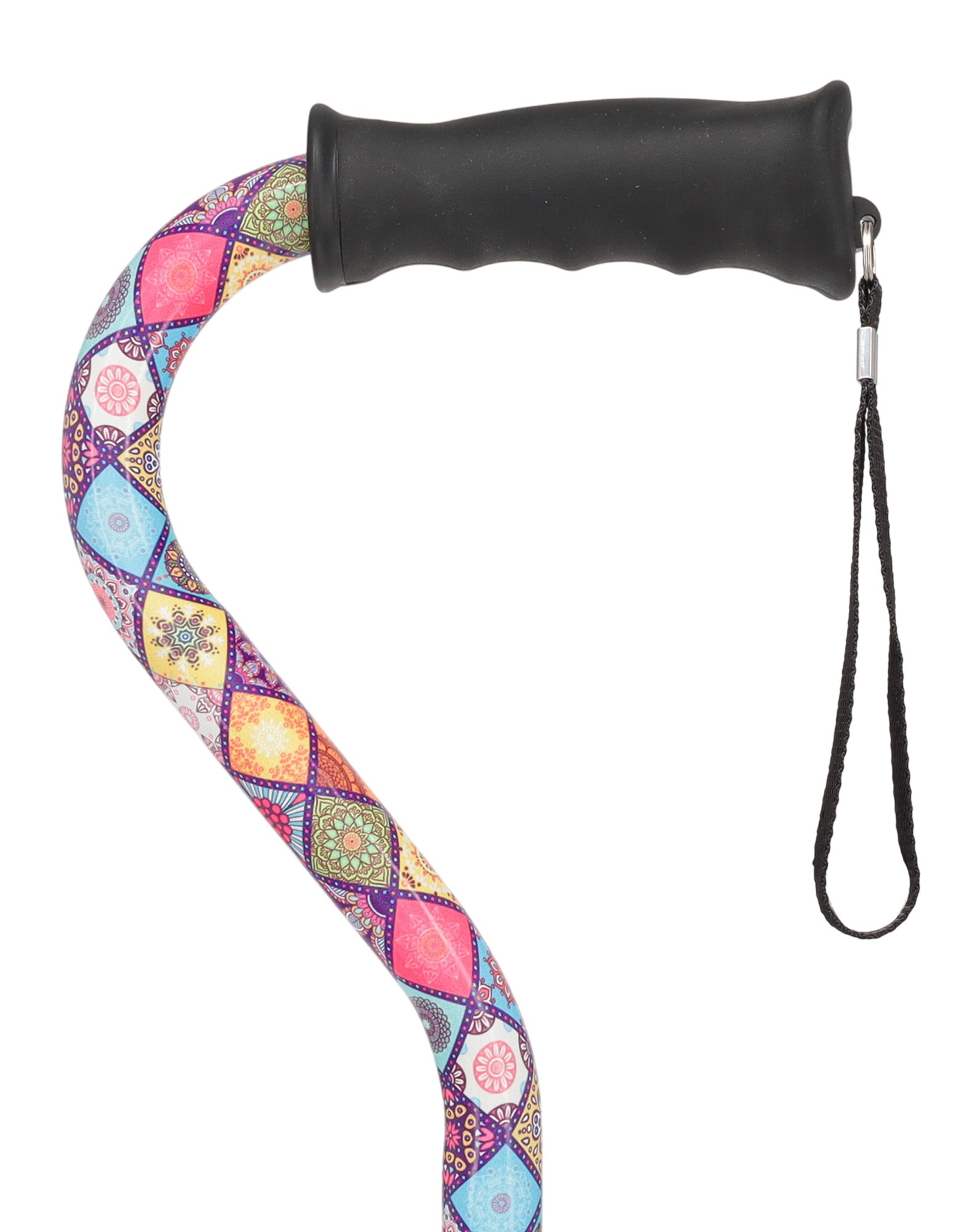 Vibrant FashionStix Colorful Collage: Comfort Grip Offset Cane
