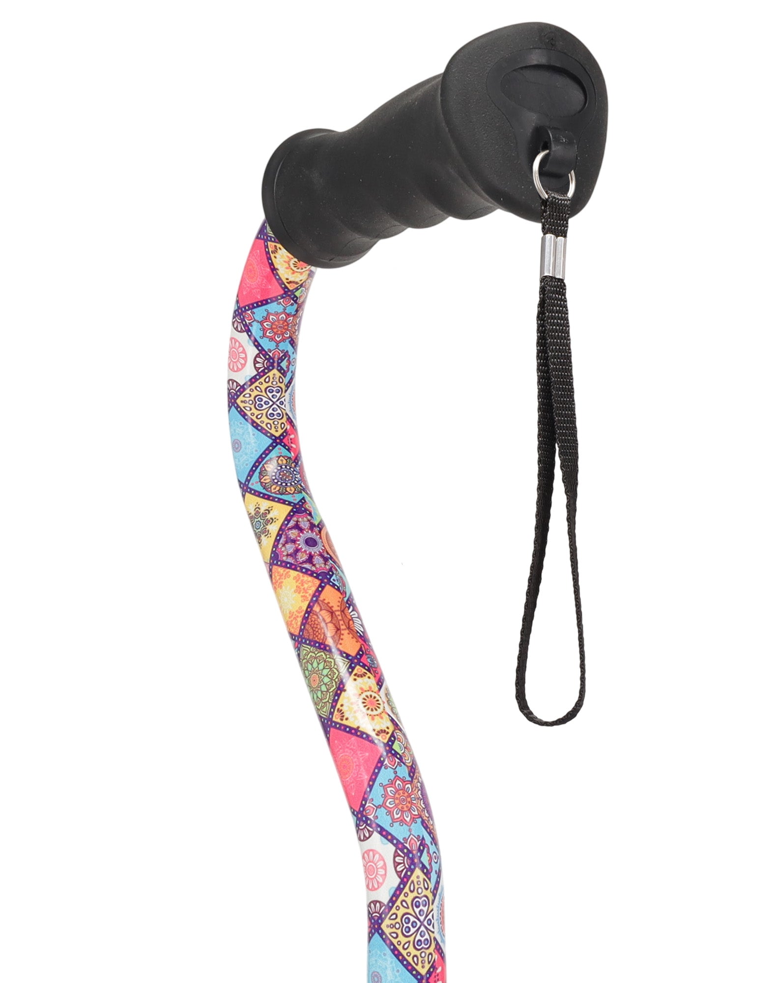 Vibrant FashionStix Colorful Collage: Comfort Grip Offset Cane