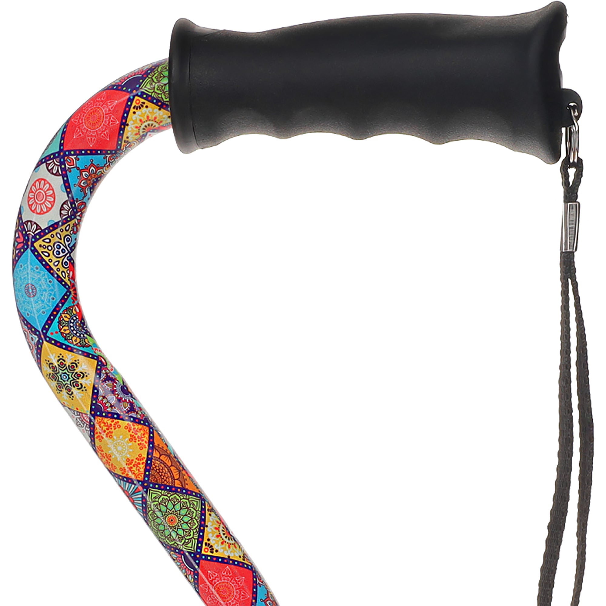 Vibrant FashionStix Colorful Collage: Comfort Grip Offset Cane