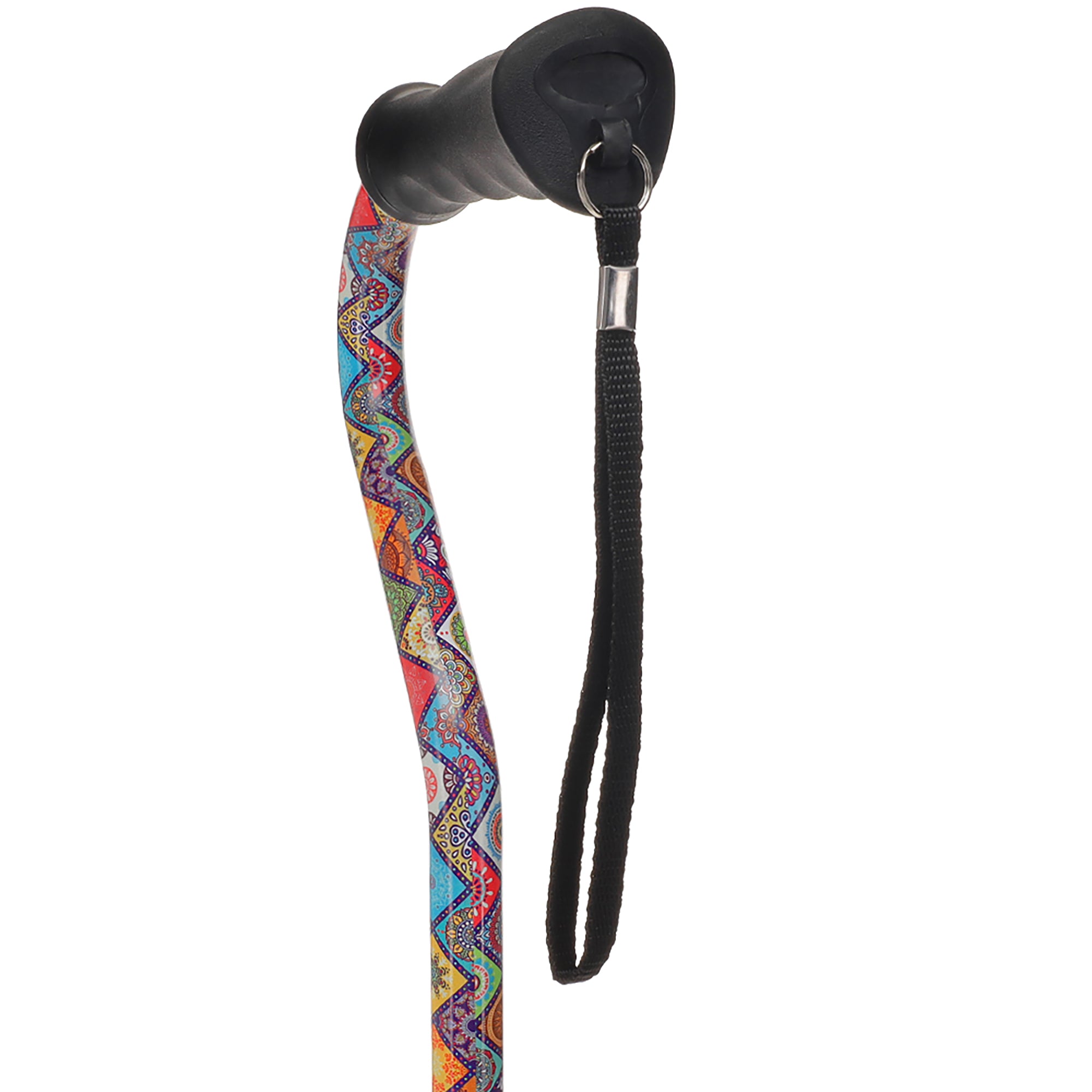 Vibrant FashionStix Colorful Collage: Comfort Grip Offset Cane