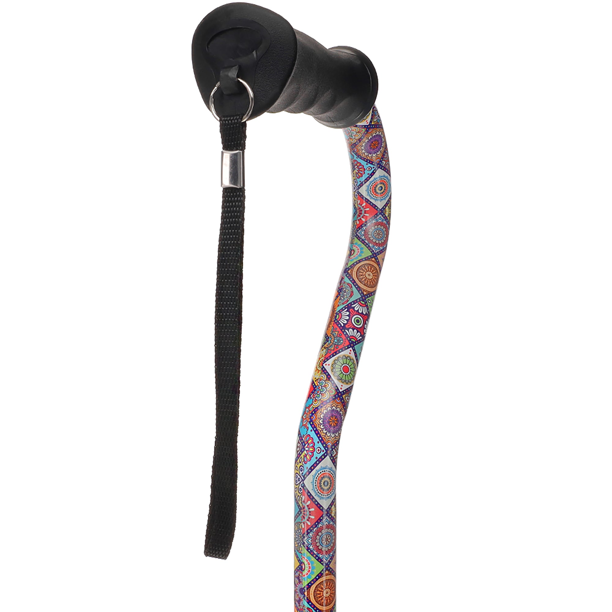 Vibrant FashionStix Colorful Collage: Comfort Grip Offset Cane