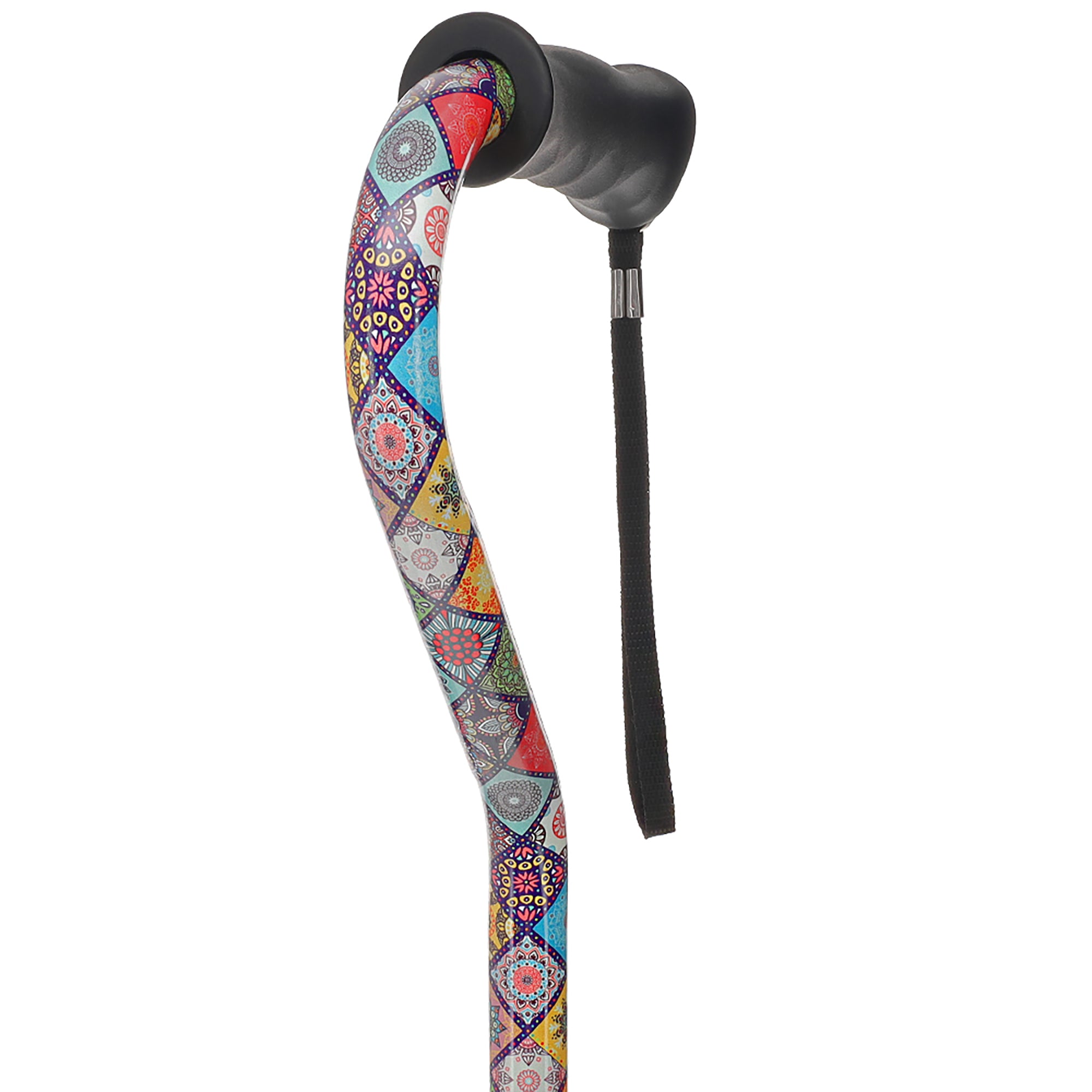Vibrant FashionStix Colorful Collage: Comfort Grip Offset Cane