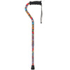 FashionStix Colorful Collage Offset Walking Cane with Comfort Grip 2.0