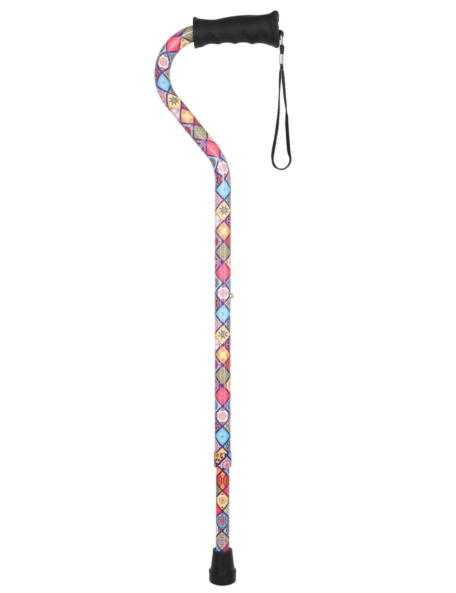Vibrant FashionStix Colorful Collage: Comfort Grip Offset Cane
