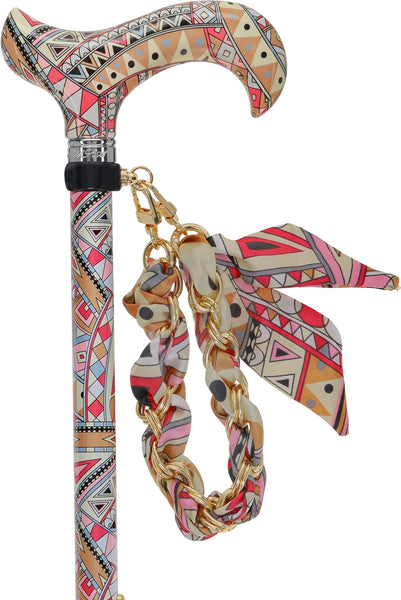 Majestic Style Designer Cane: Luxury Silk Scarf Option