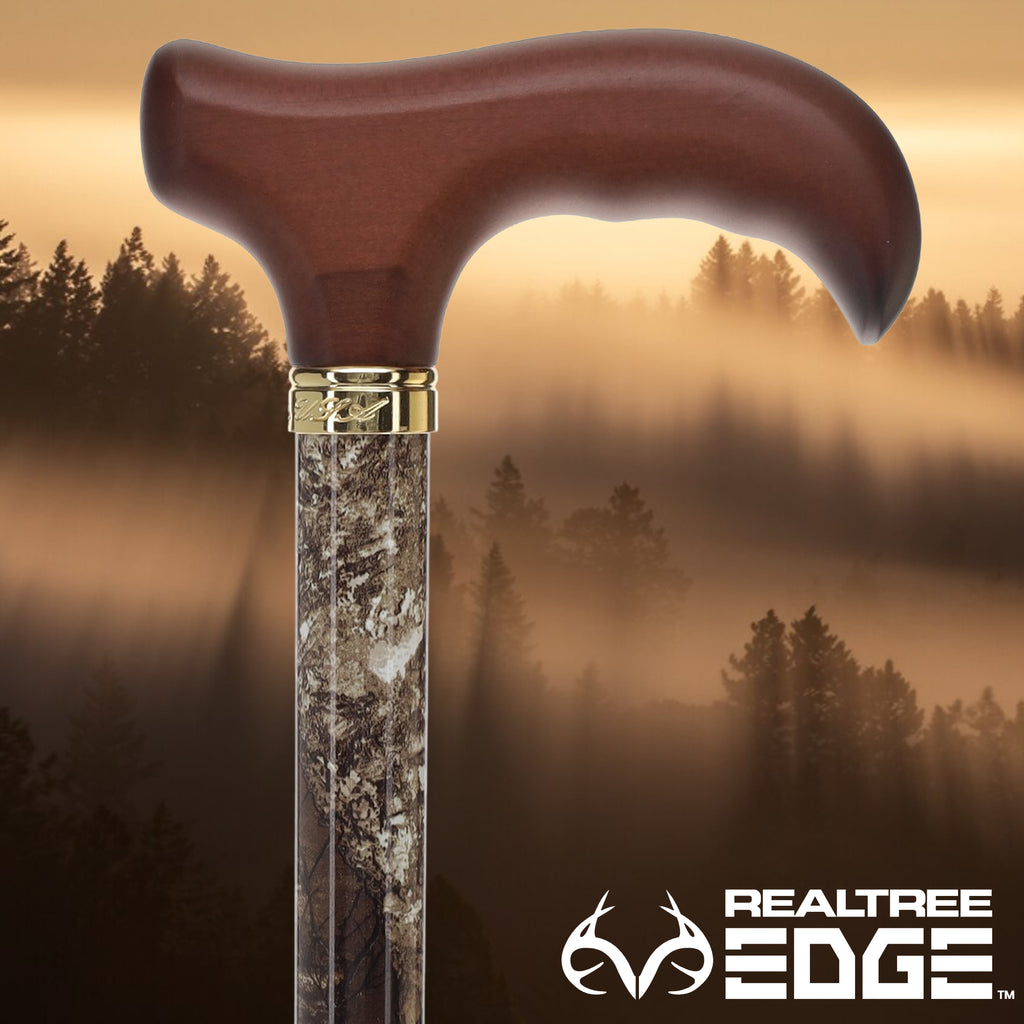 Realtree Camo Adjustable Walking Cane: Wood Handle, Licensed