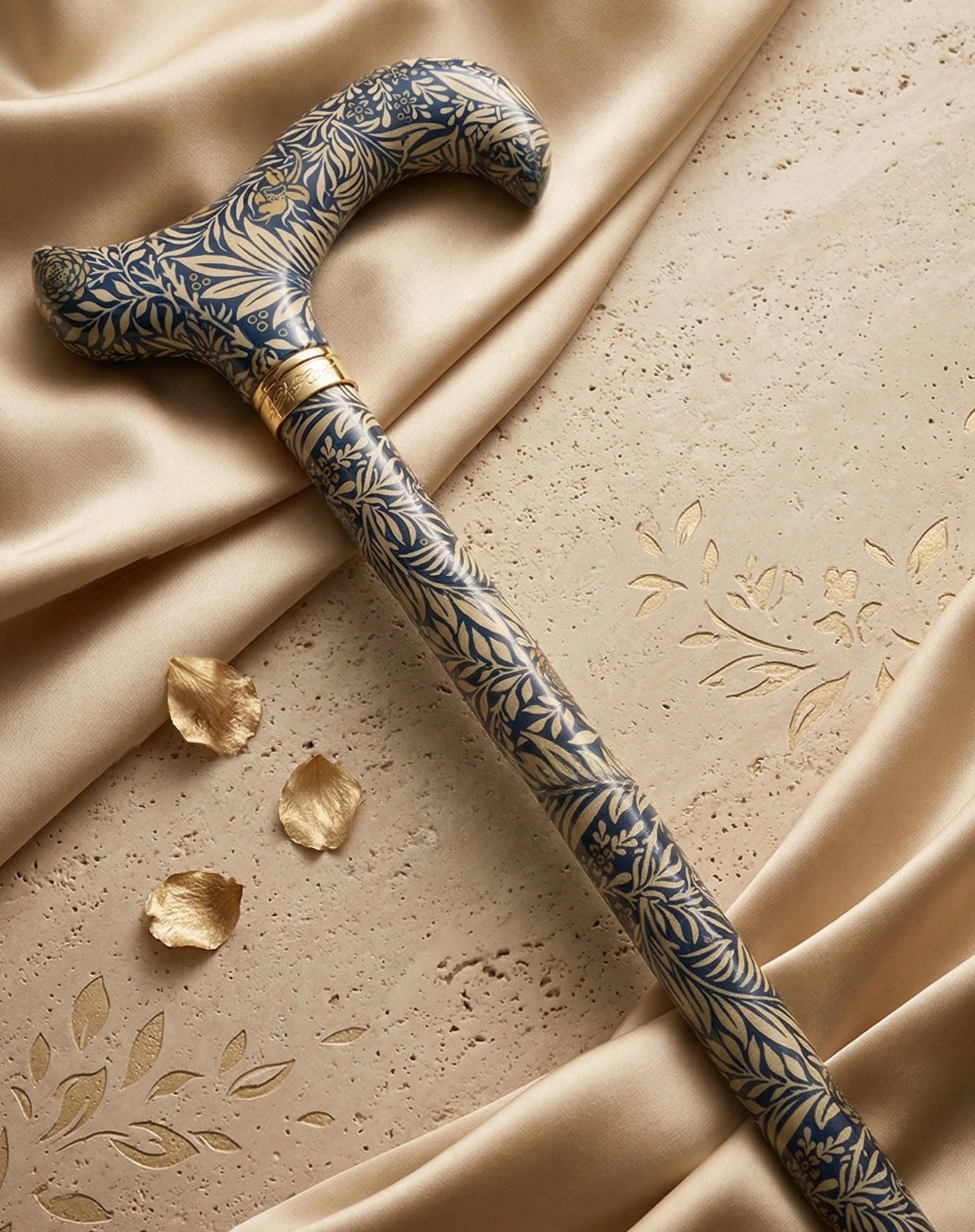 Golden Petals FashionStix: Designer Derby Cane, Adjustable