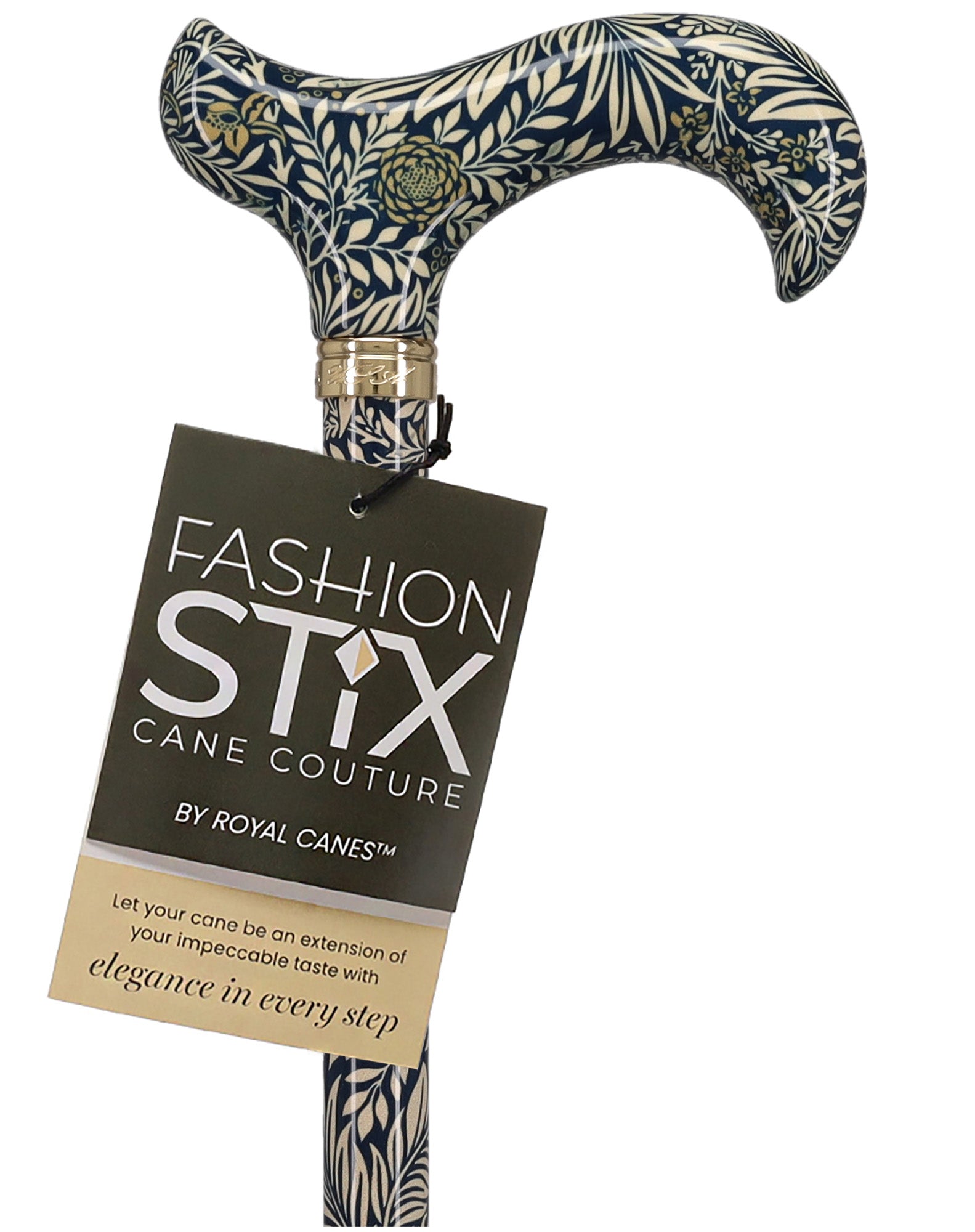 Golden Petals FashionStix: Designer Derby Cane, Adjustable