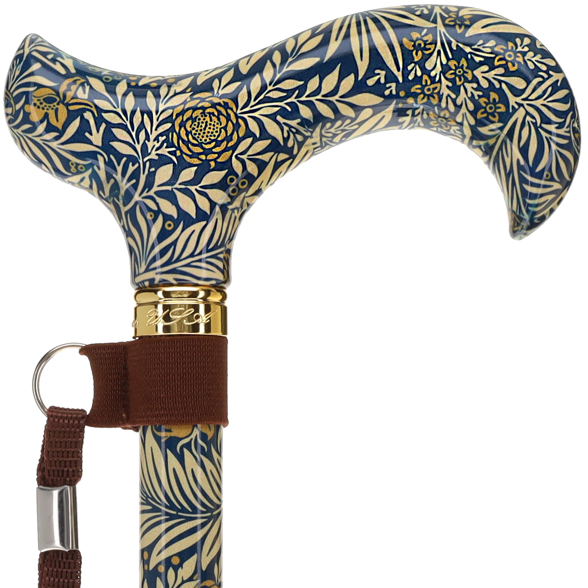 Golden Petals FashionStix: Designer Foldable Derby Cane