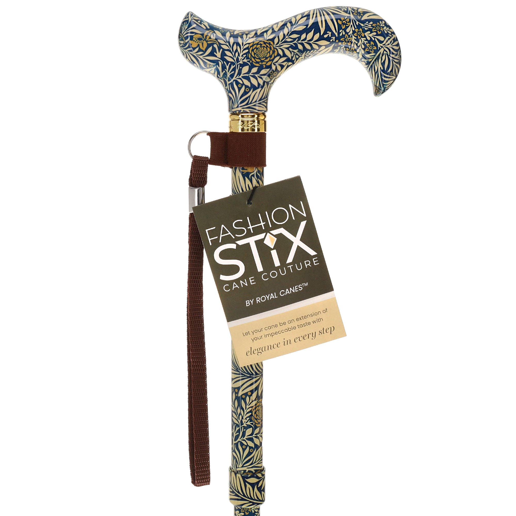 Golden Petals FashionStix: Designer Foldable Derby Cane
