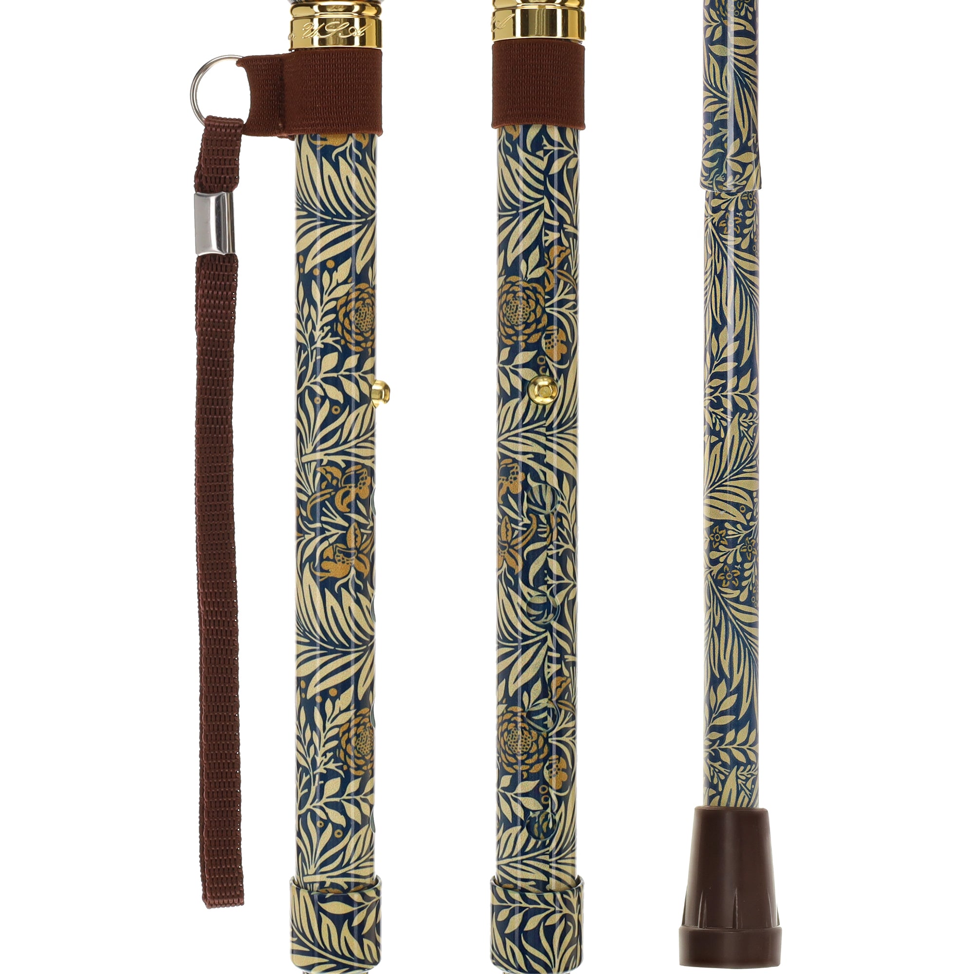 Golden Petals FashionStix: Designer Foldable Derby Cane