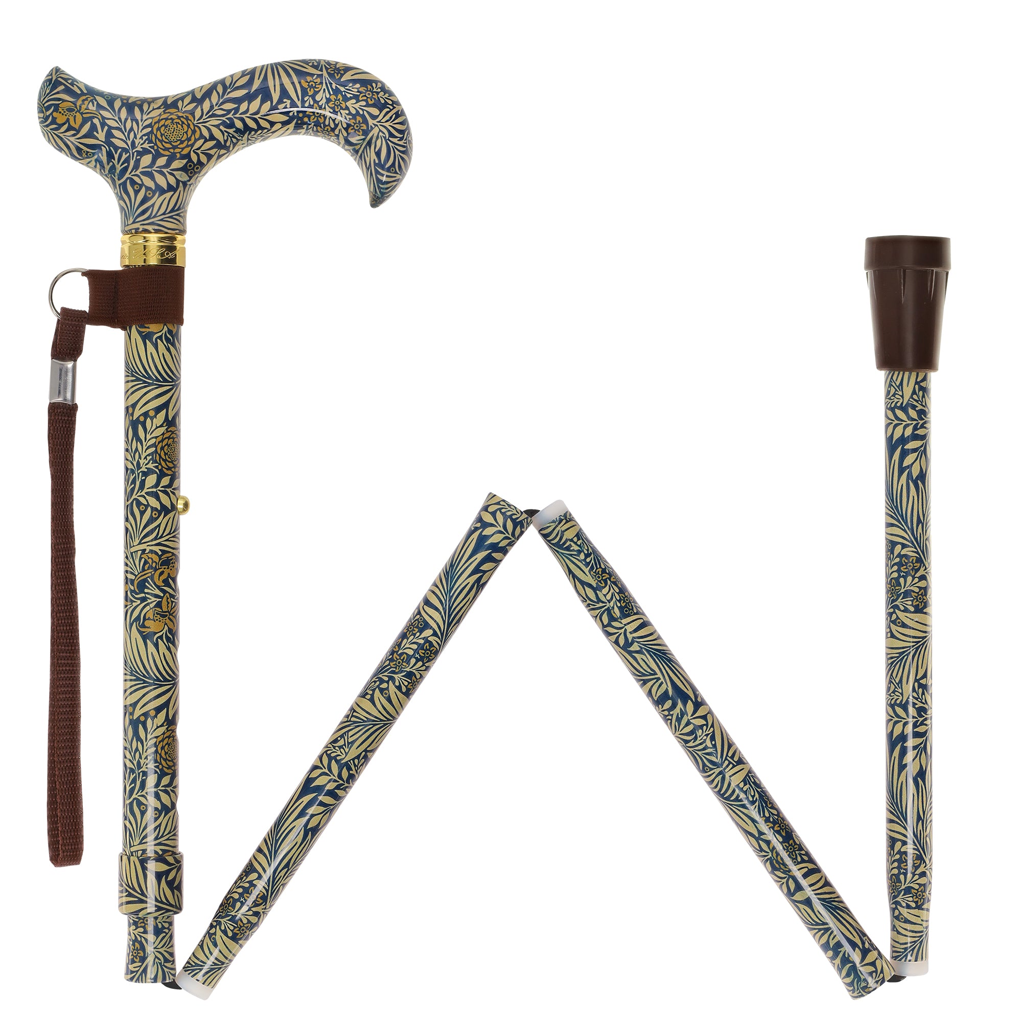 Golden Petals FashionStix: Designer Foldable Derby Cane