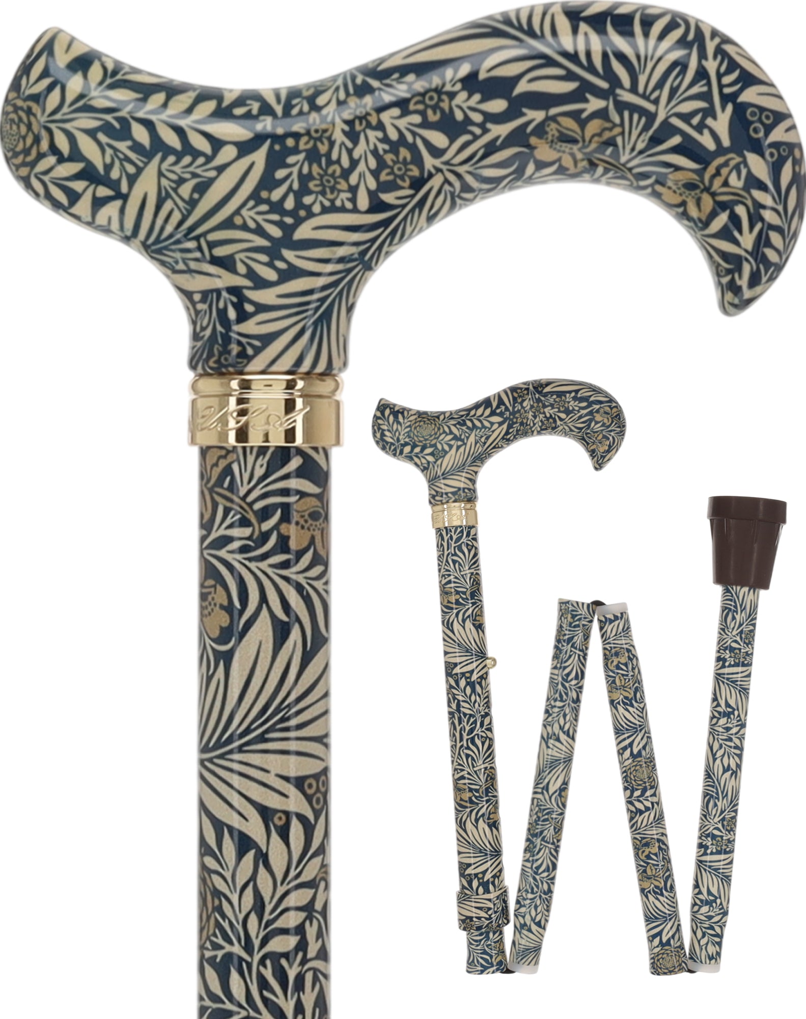Golden Petals FashionStix: Designer Foldable Derby Cane