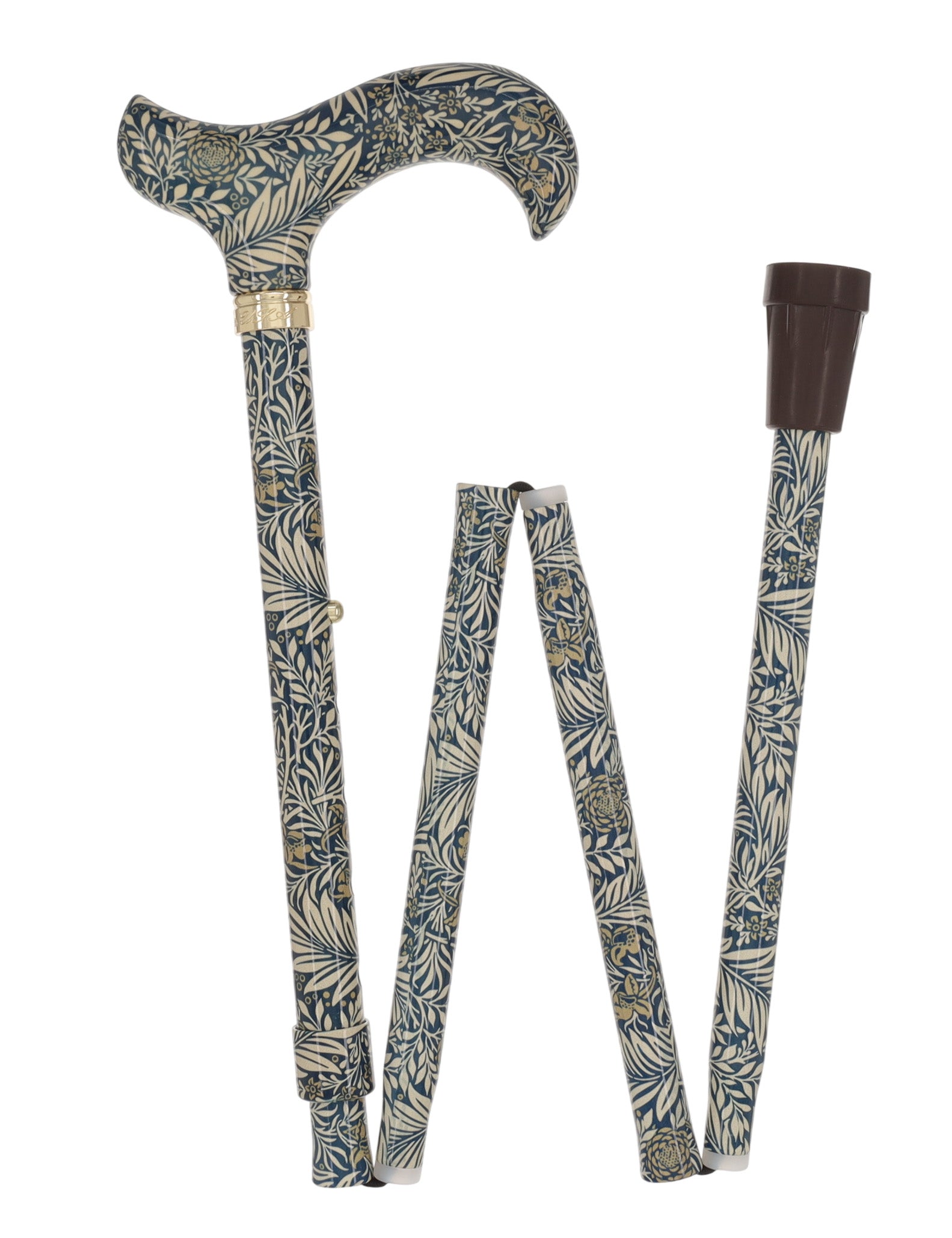 Golden Petals FashionStix: Designer Foldable Derby Cane