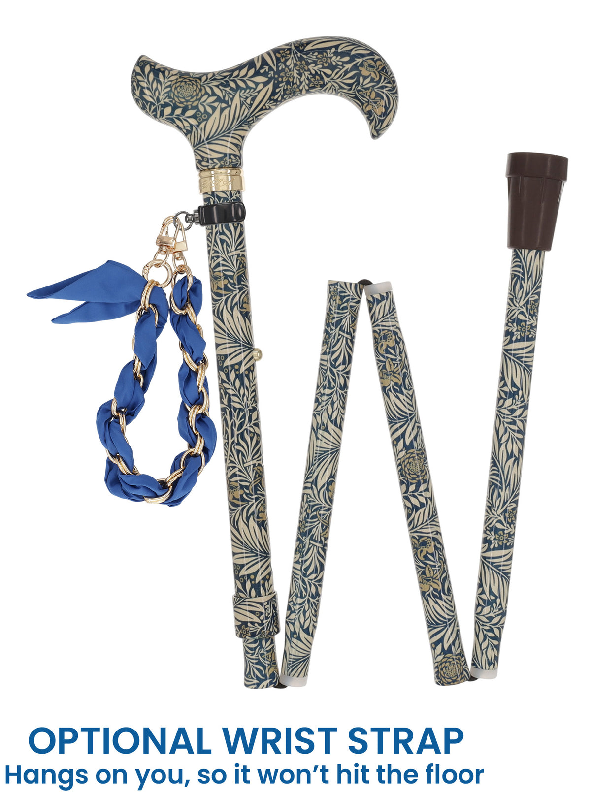Golden Petals FashionStix: Designer Derby Cane, Adjustable