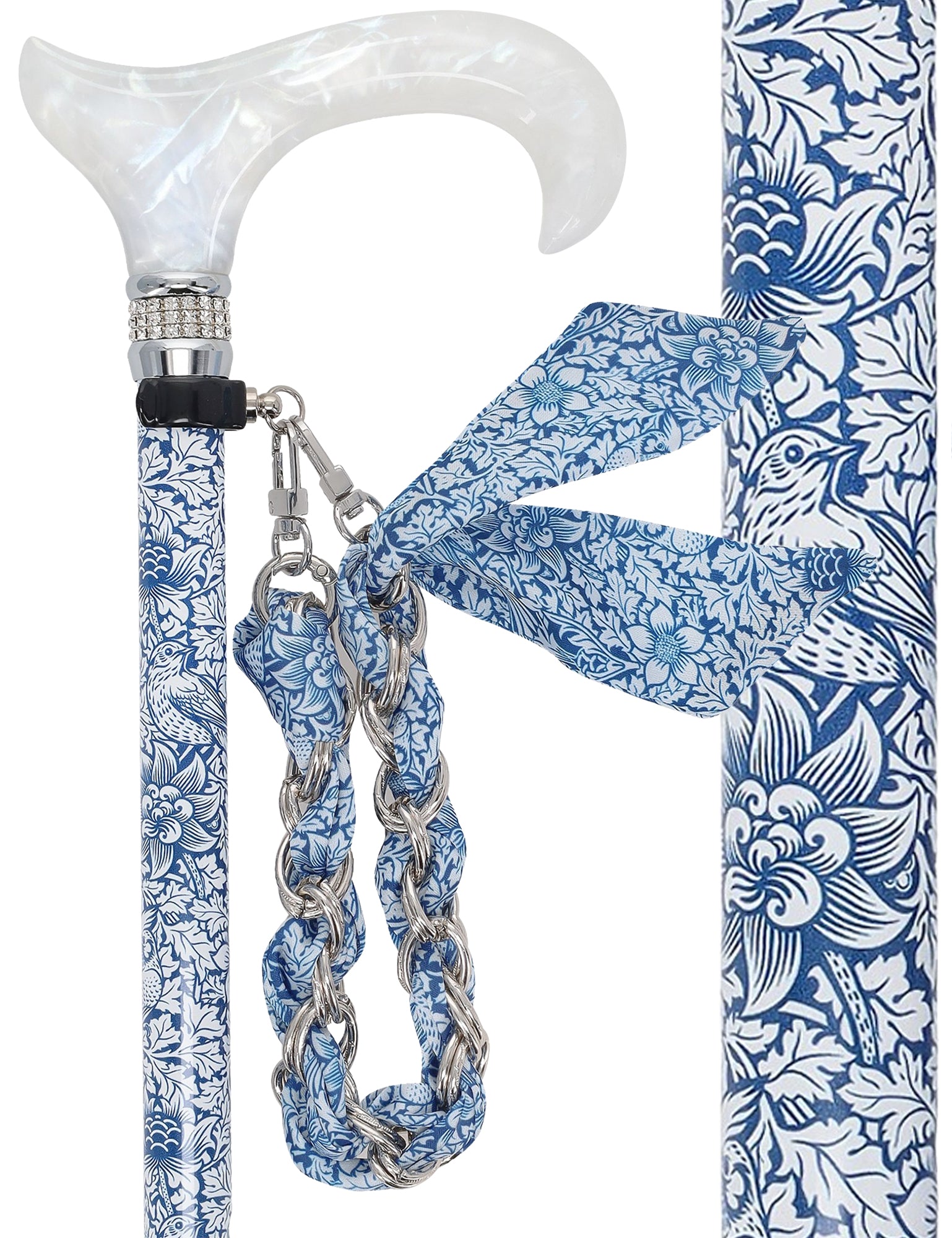 Songbird Harmony Rhinestone Pattern Orthopedic Derby Cane