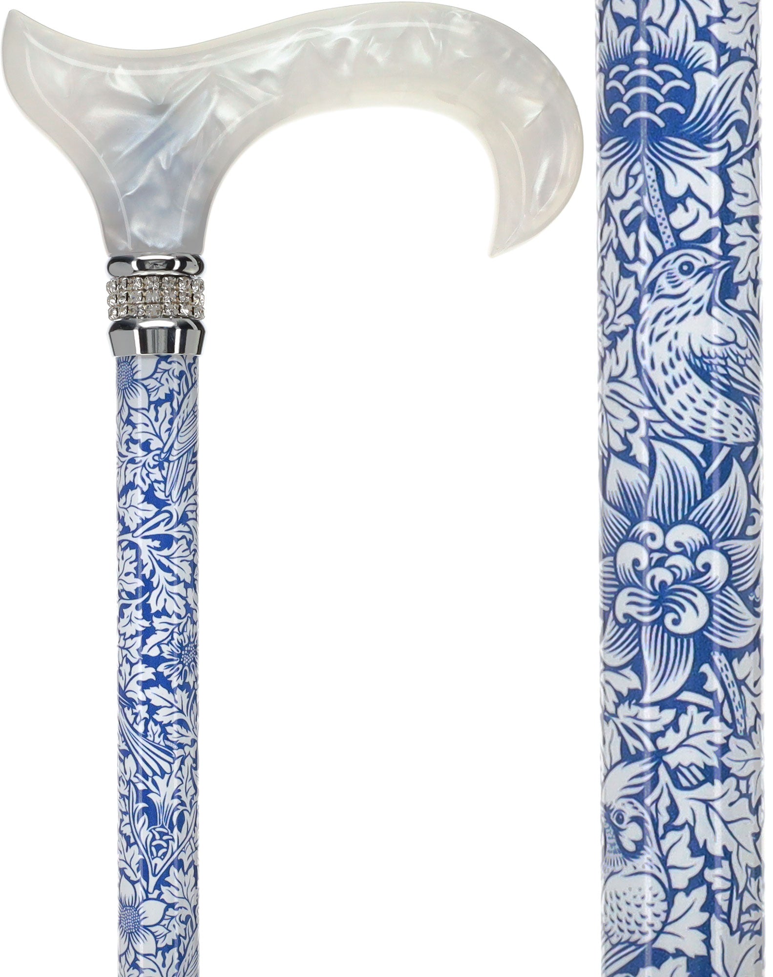 Songbird Harmony Rhinestone Pattern Orthopedic Derby Cane