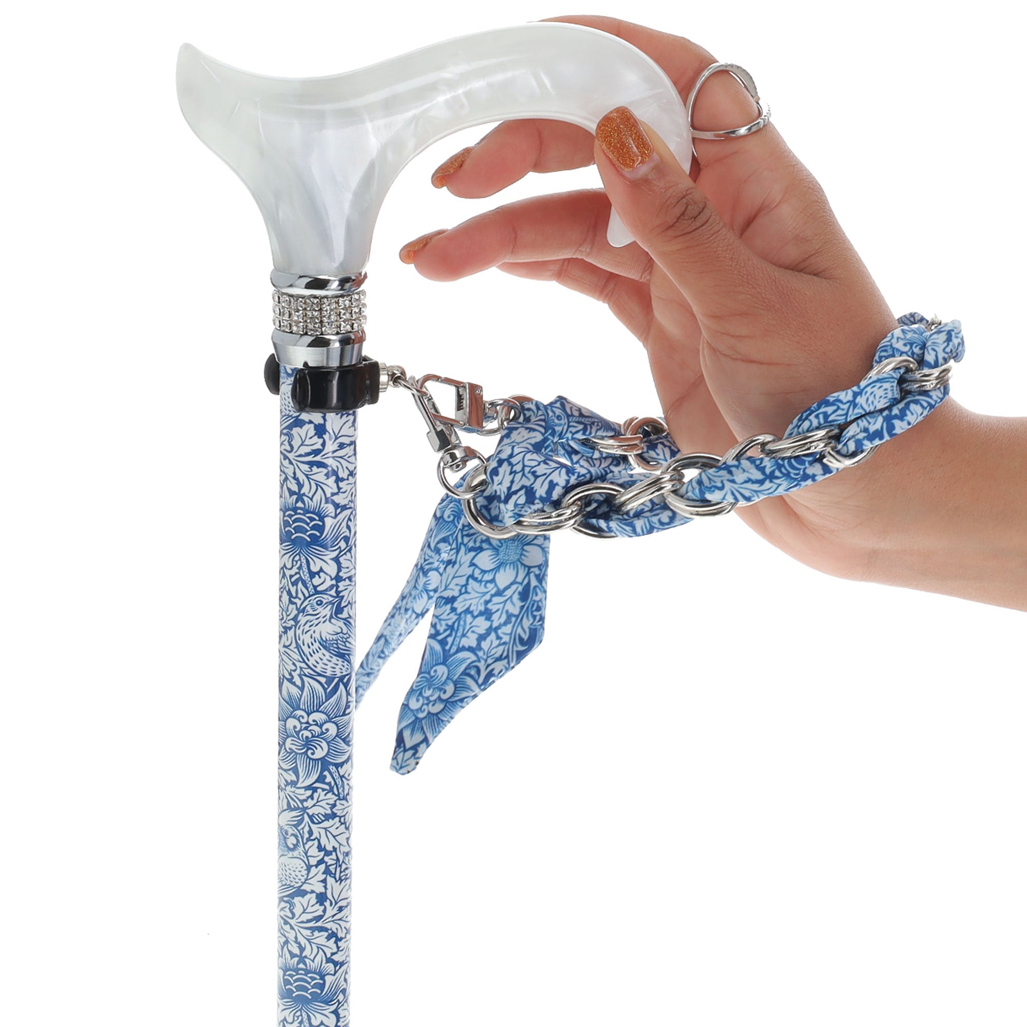 Songbird Harmony Rhinestone Pattern Orthopedic Derby Cane
