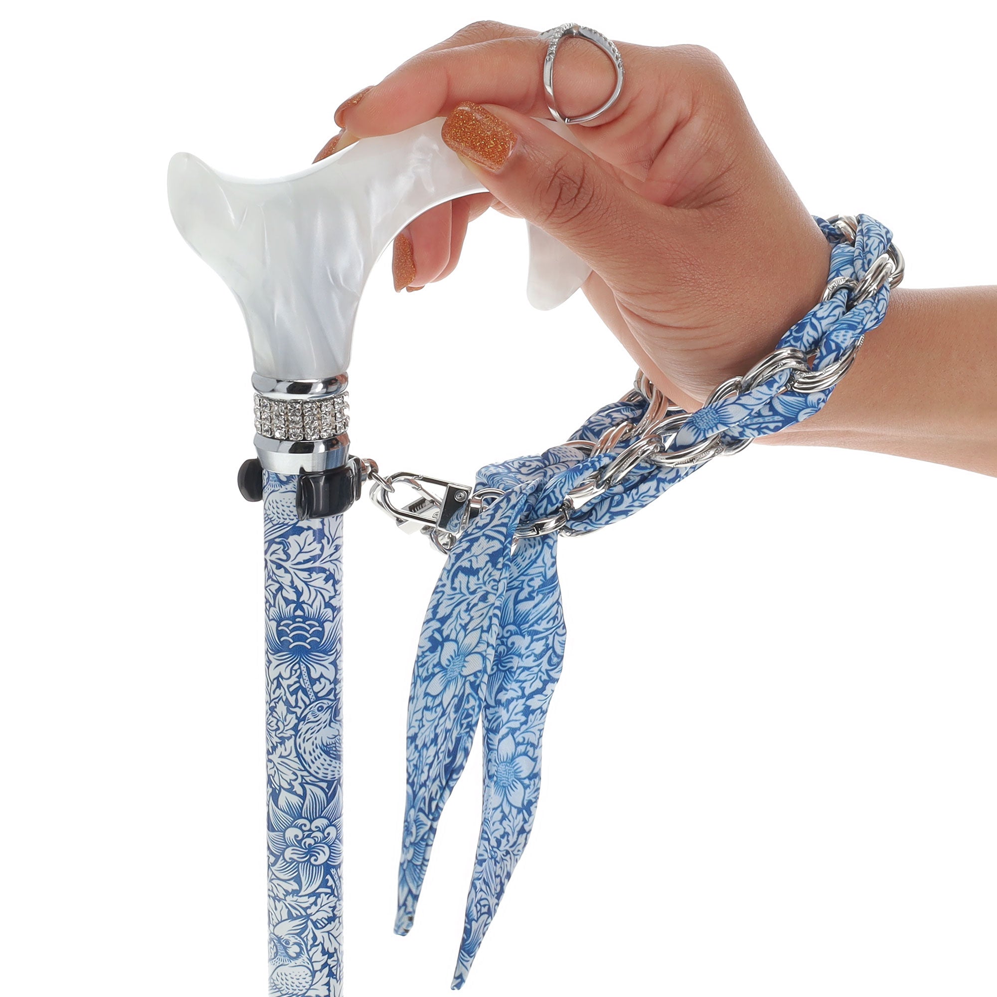 Songbird Harmony Rhinestone Pattern Orthopedic Derby Cane