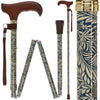 Golden Petals FashionStix: Foldable Wood Derby Walking Cane