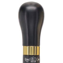 Scratch and Dent Brandy Flask Smuggler Knob Walking Stick With Black Beechwood Shaft and Brass Collar V2070