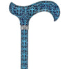 Blue Infinity Cross Designer Derby Adjustable Walking Cane