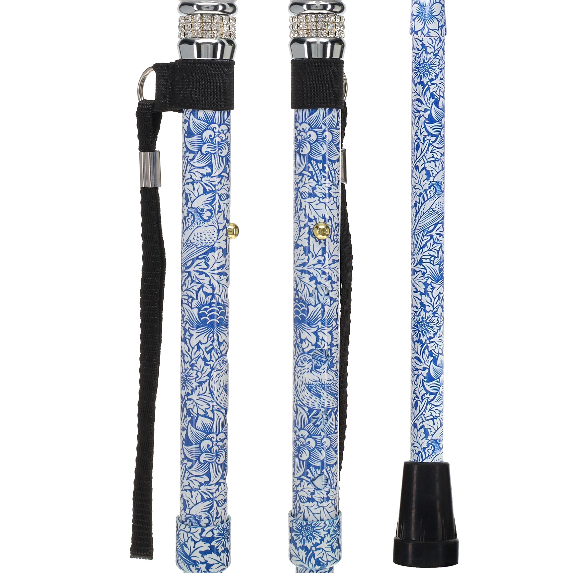 Songbird Harmony Rhinestone Pattern Orthopedic Derby Cane