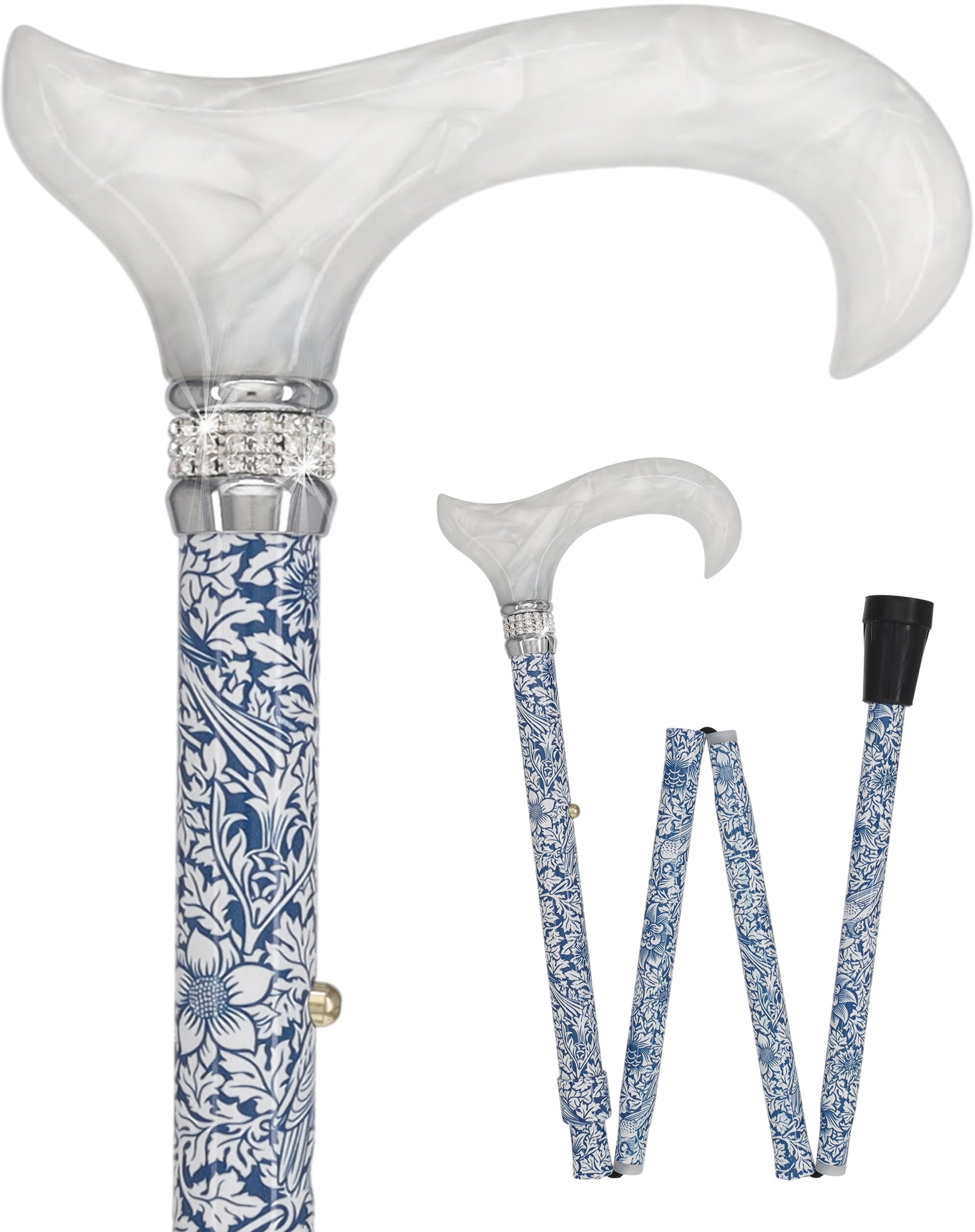Songbird Harmony Rhinestone Pattern Orthopedic Derby Cane