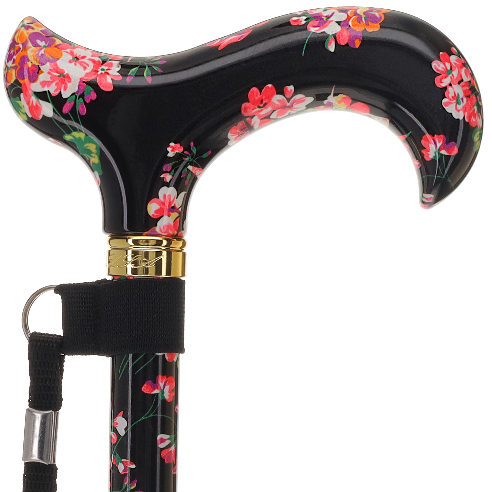 Golden Petals FashionStix: Designer Foldable Derby Cane – Fashionable Canes