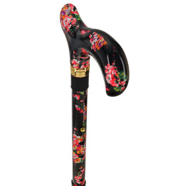 Blooming Floral FashionStix: Chic Folding Walking Cane