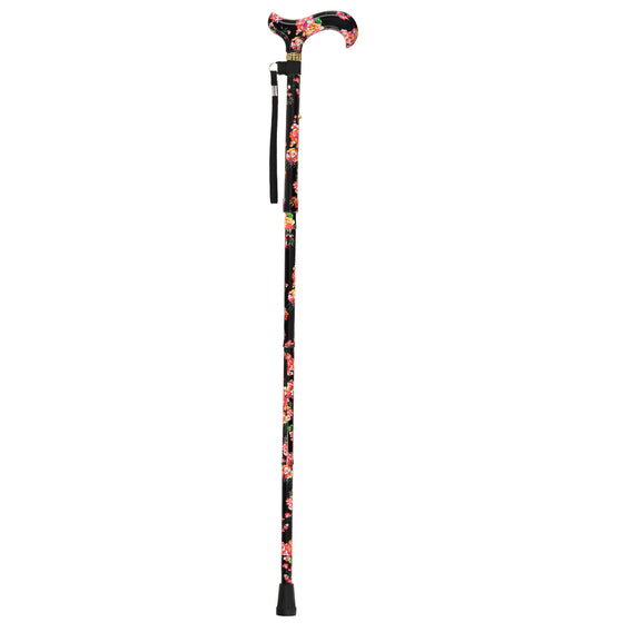 Blooming Floral FashionStix: Chic Folding Walking Cane