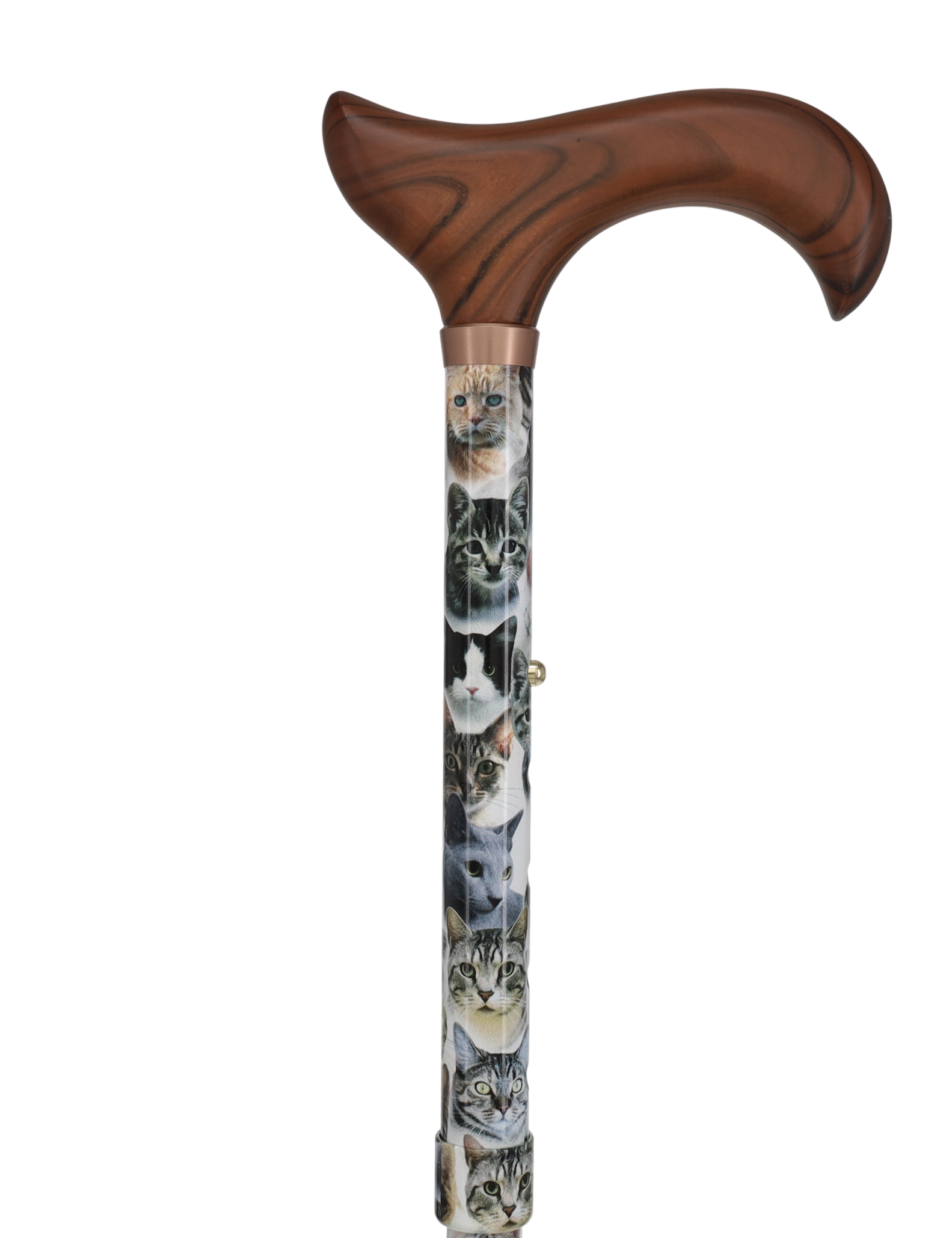 Cat Lovers: Designer Folding Adjustable Cane w/ Wooden Handle