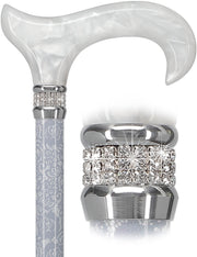 Exquisite Rhinestone Pearlz Adjustable Orthopedic Derby Cane
