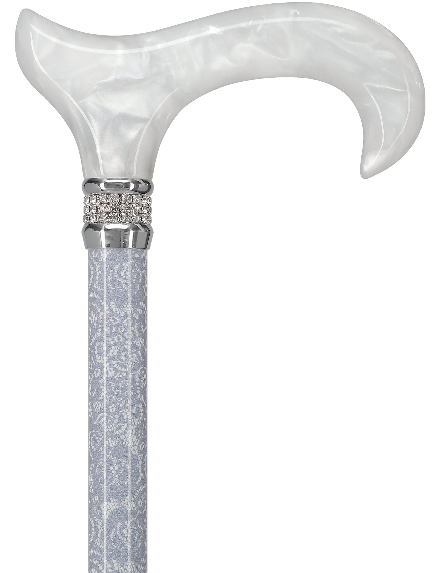 Exquisite Rhinestone Pearlz Adjustable Orthopedic Derby Cane