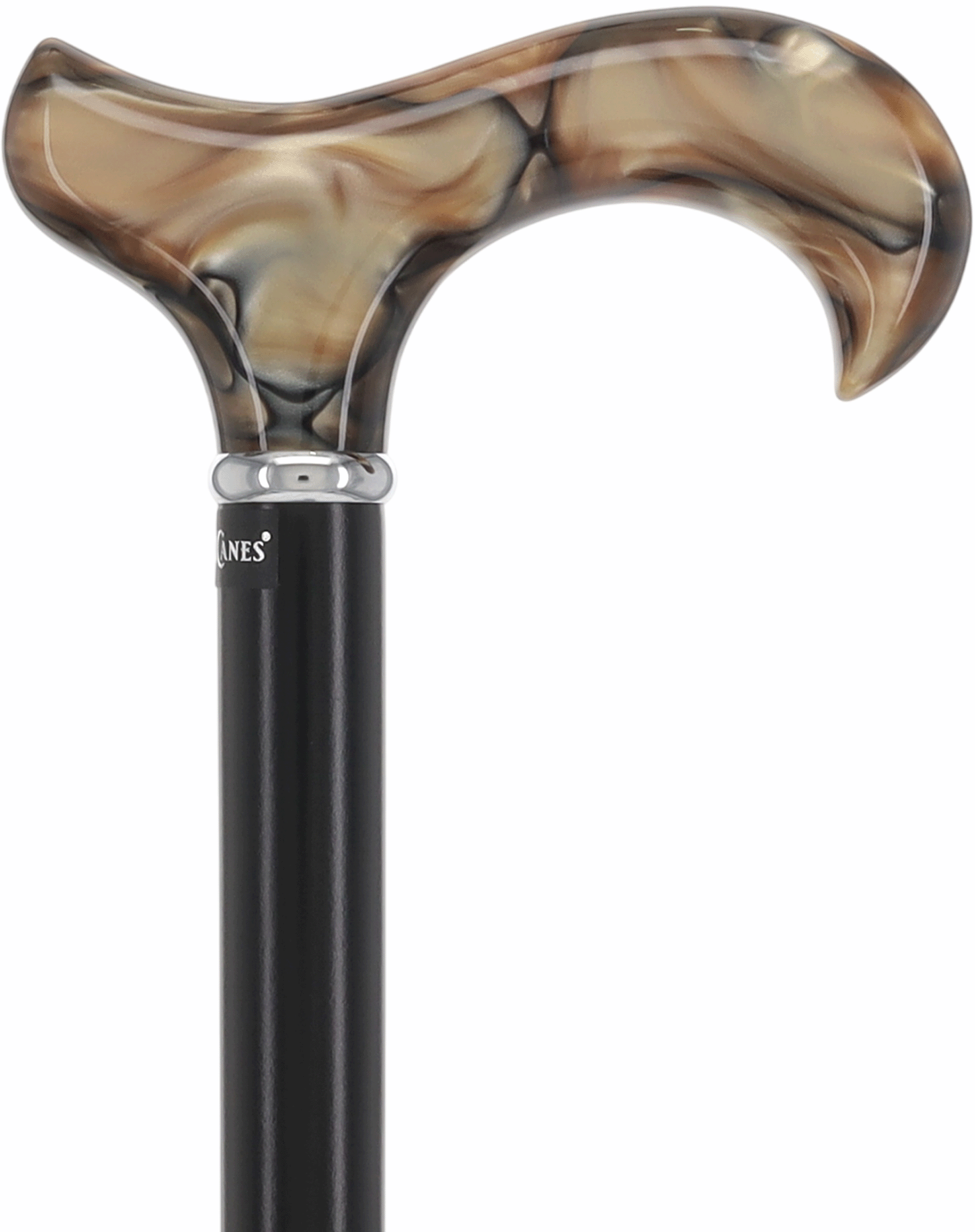 Golden Sienna Derby Cane: Pearlescent Acrylic, Beechwood