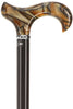 Scratch and Dent Golden Sienna Derby Walking Cane With Black Beechwood Shaft and Silver Collar V2182