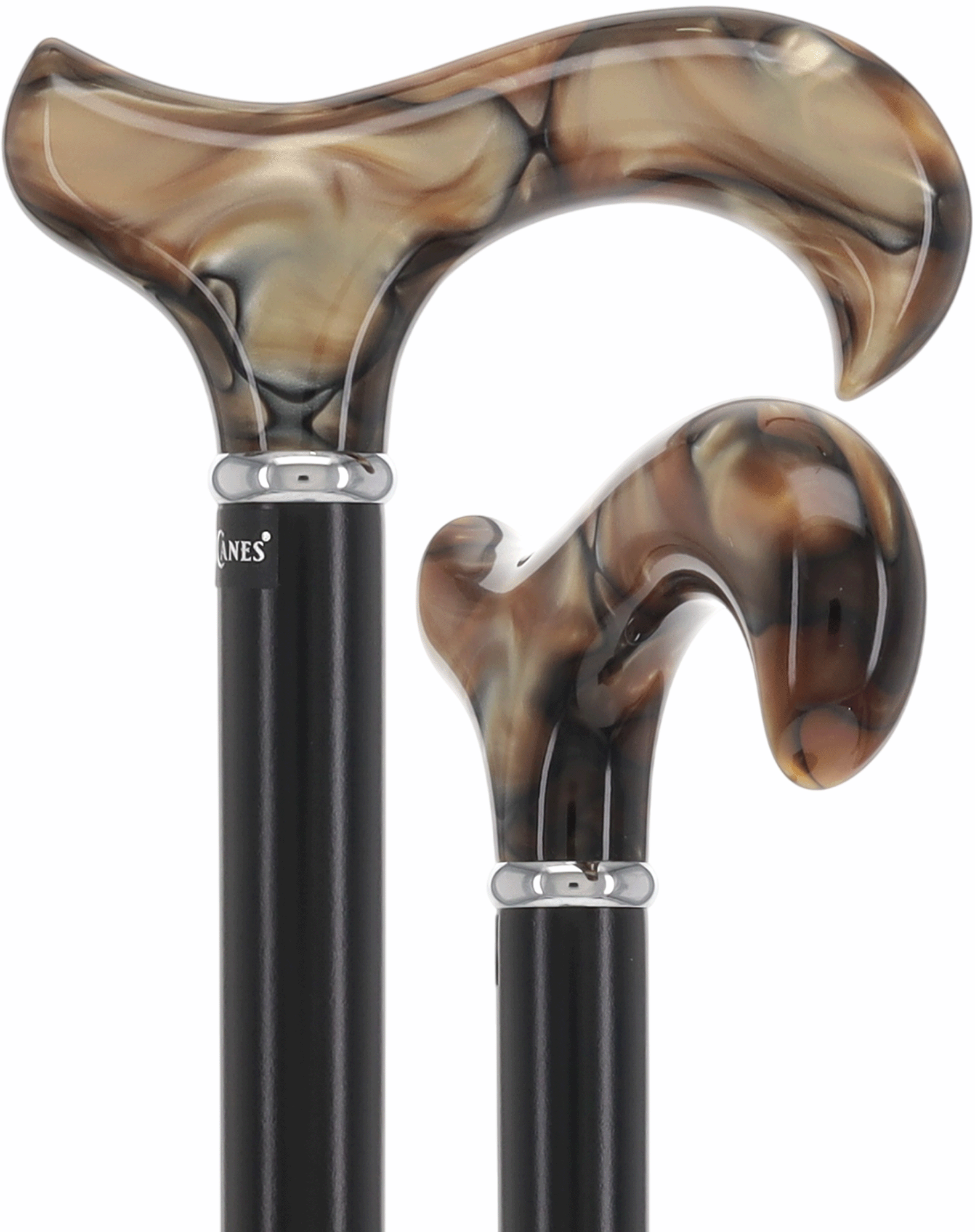 Golden Sienna Derby Cane: Pearlescent Acrylic, Beechwood