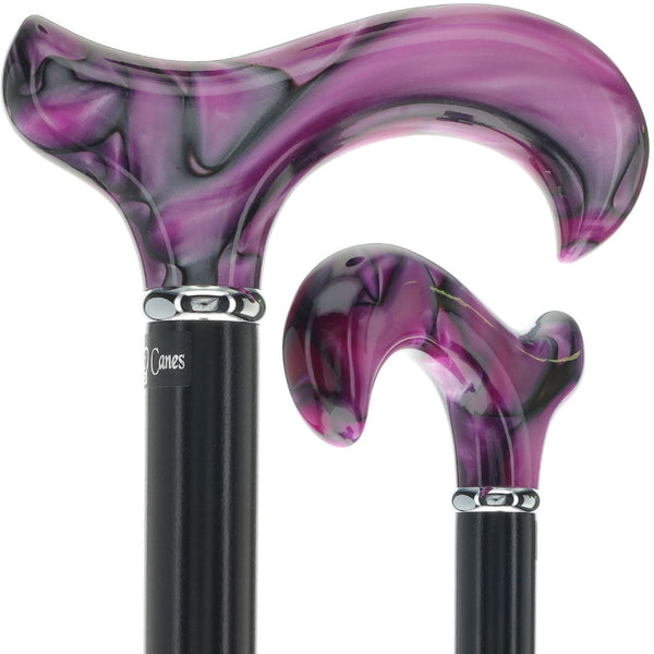 Scratch and Dent Vivid Purple Swirl Derby Cane: Pearlescent Acrylic V3459