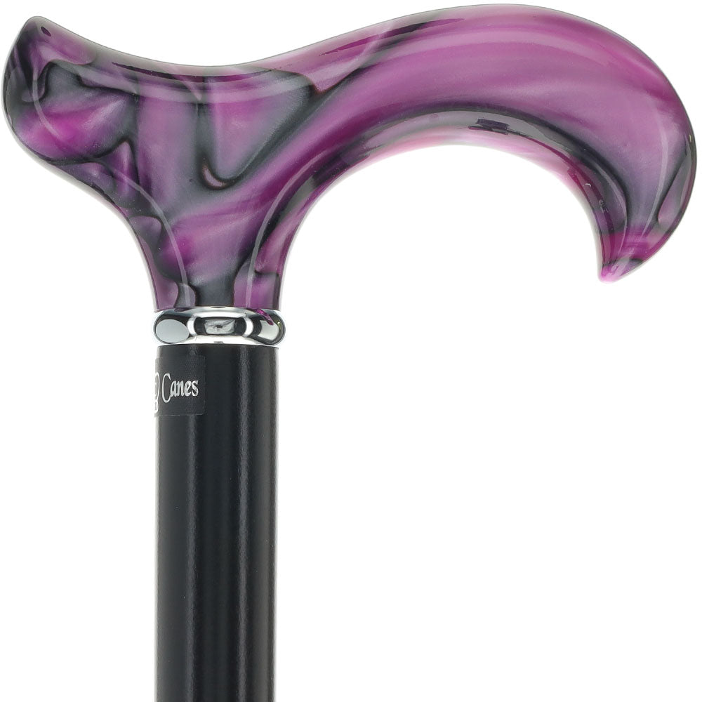 Vivid Purple Swirl Derby Cane: Pearlescent Acrylic