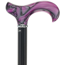 Scratch and Dent Vivid Purple Swirl Derby Cane: Pearlescent Acrylic V3459