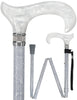 Rhinestone Designer Folding Cane: Pearlz Graceful Lace