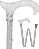 Graceful Lace Pearlz Folding Desinger Adjustable Cane w/ Rhinestone collar