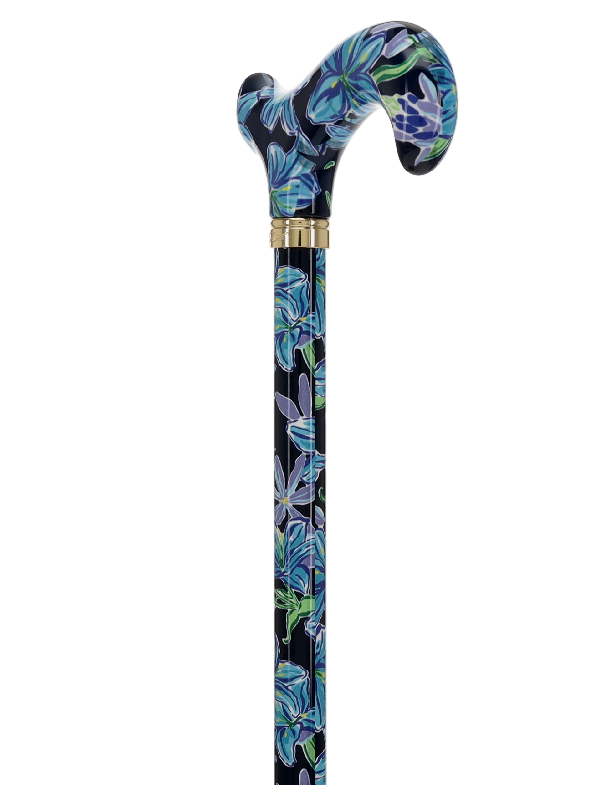 Dark Blue Vivienne May: Adjustable Cane w/ Patterned Handle