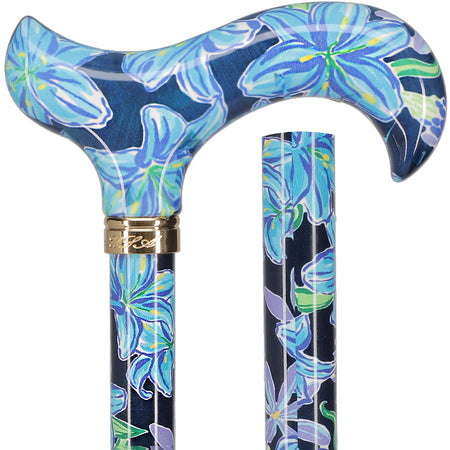 Golden Petals FashionStix: Designer Foldable Derby Cane – Fashionable Canes