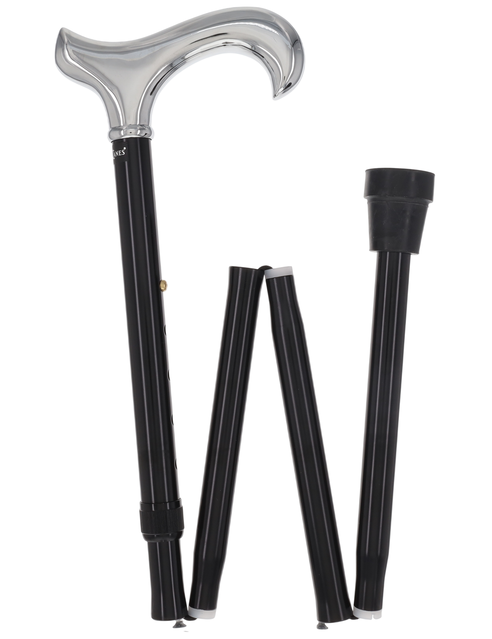Luxury Chrome Derby Cane - Foldable, Adjustable Shaft