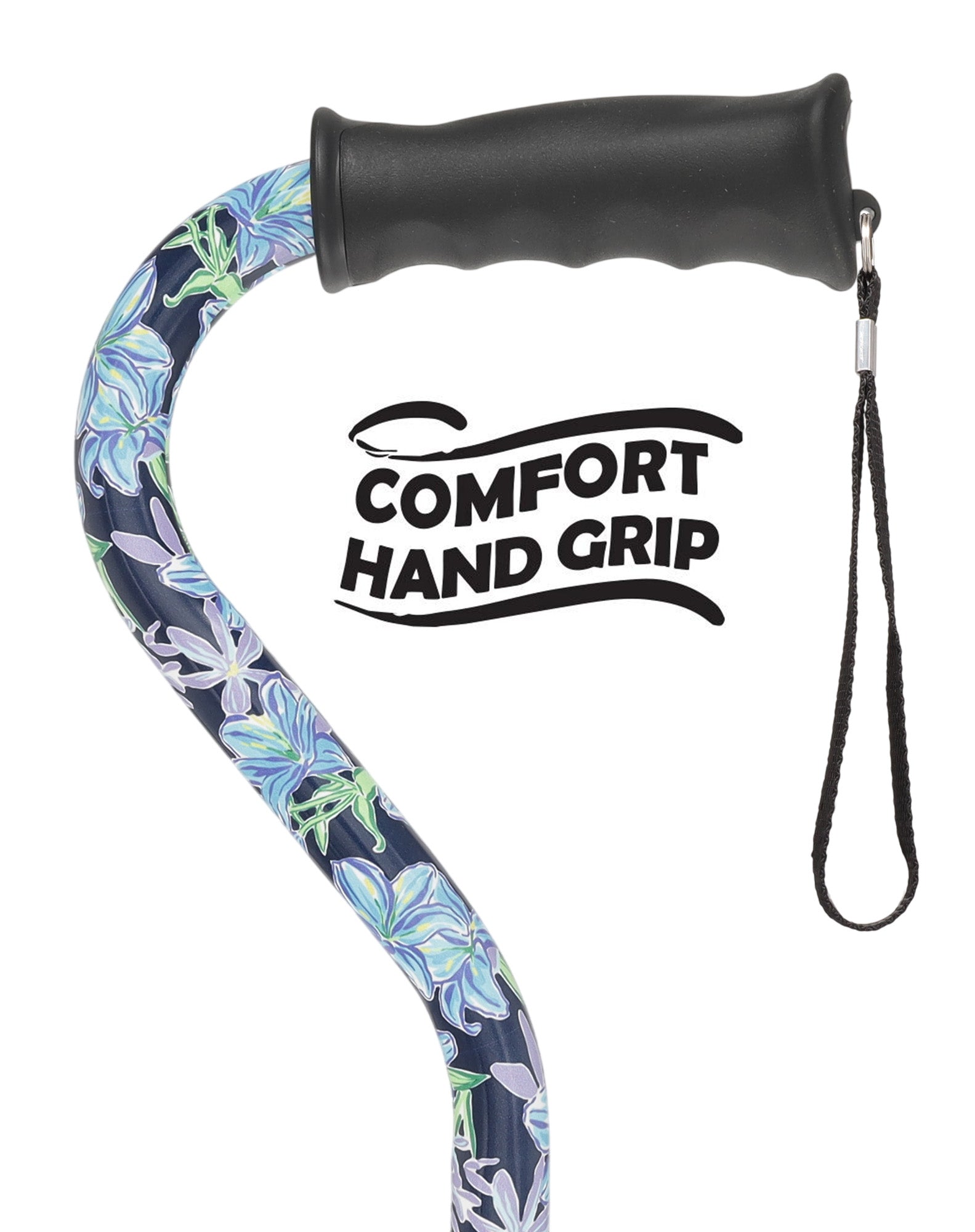 Designer Dark Blue Vivienne May: Comfort Grip Offset Cane