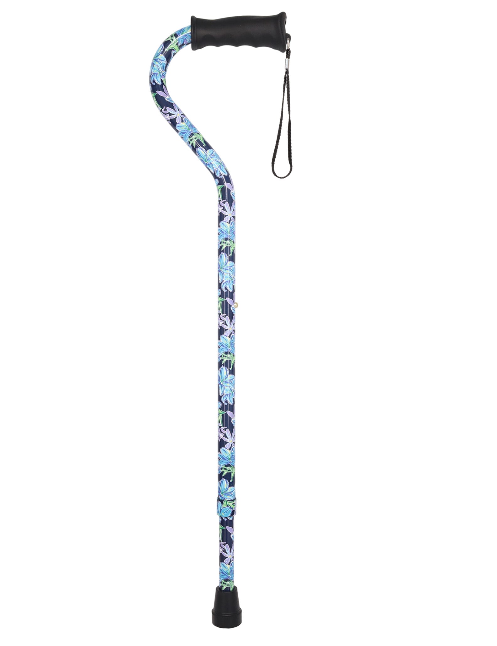 Designer Dark Blue Vivienne May: Comfort Grip Offset Cane