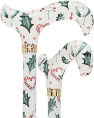 Holiday Cheer Designer Derby Adjustable Cane
