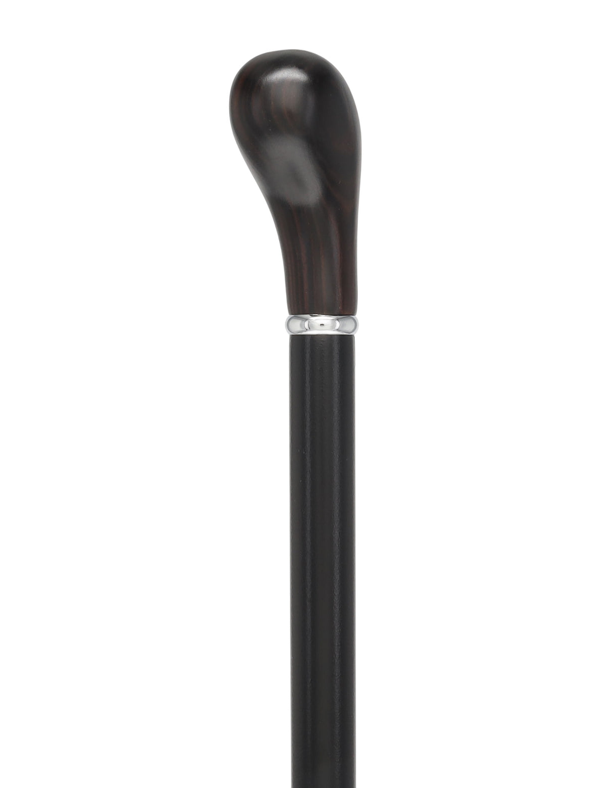 English Knob Ebony Wood Handle: Walking Stick, Beechwood Shaft